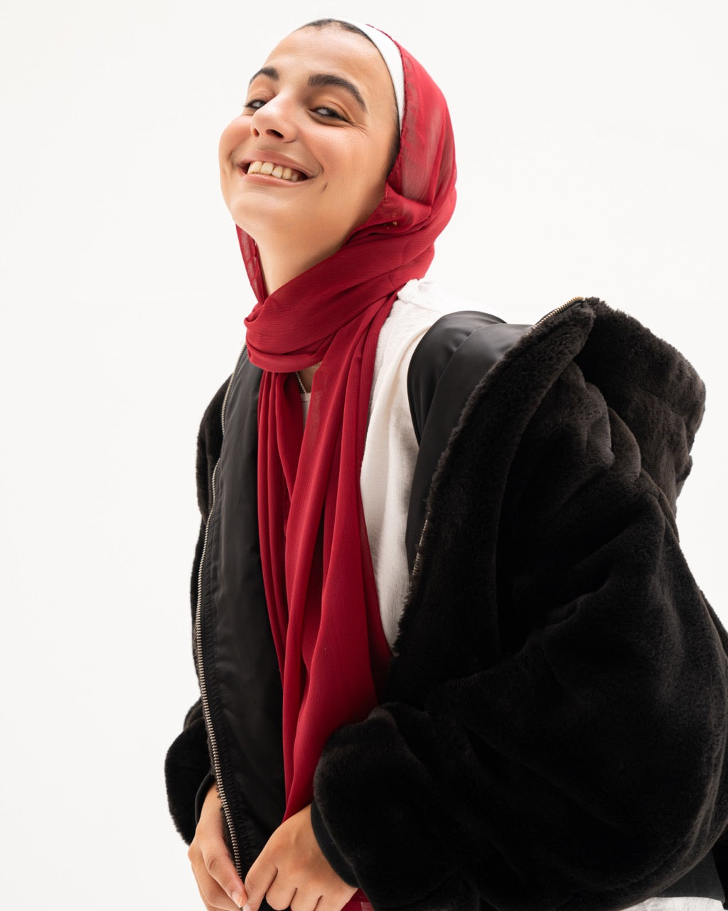 Sand Chiffon - Maroon -