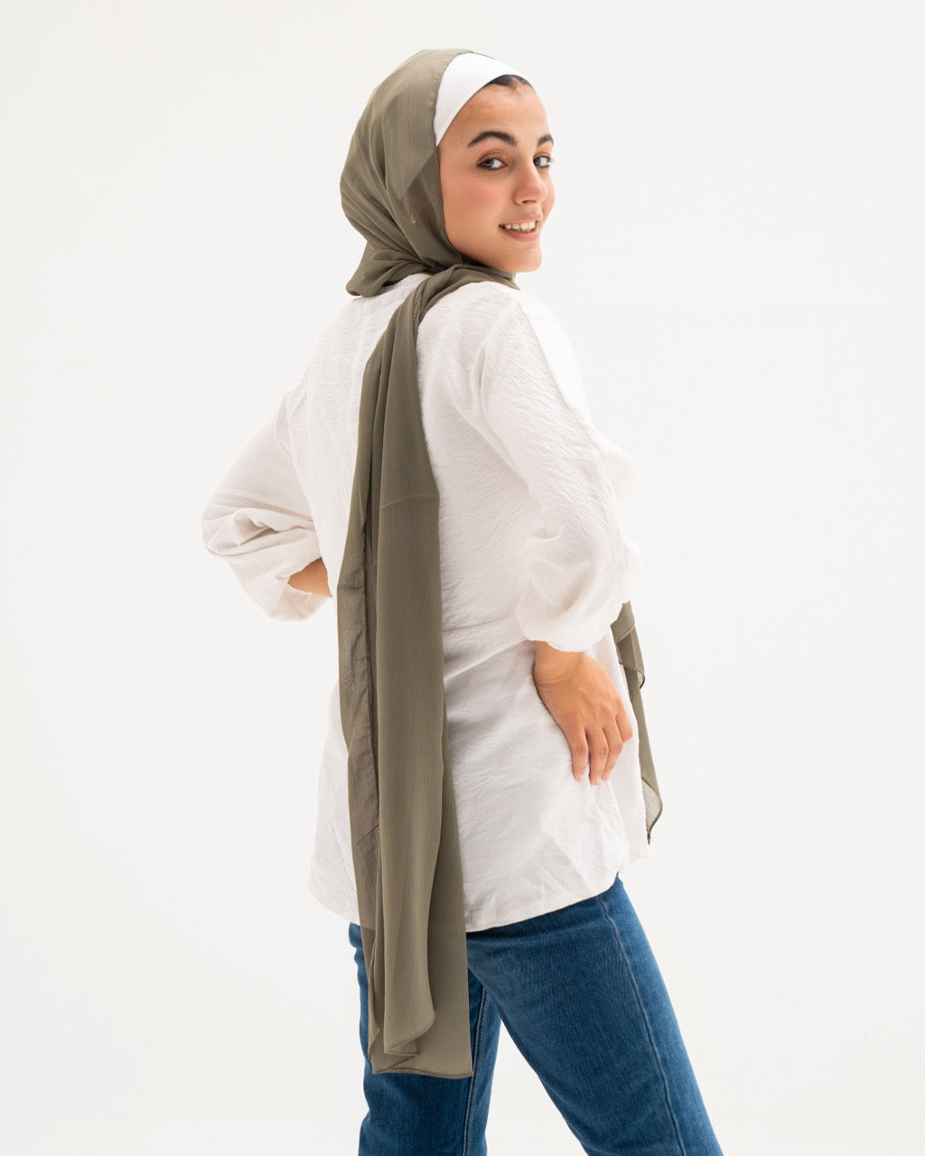 Sand Chiffon - Green Olive -